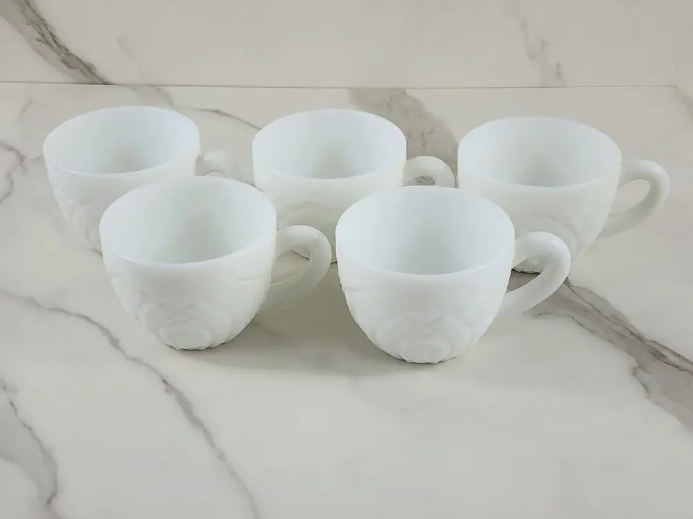 The Concord Milk Glass Punch Mug Cups 2 3/4
